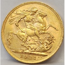 AUSTRALIA 1921 . ONE 1 SOVEREIGN . PERTH . GOLD